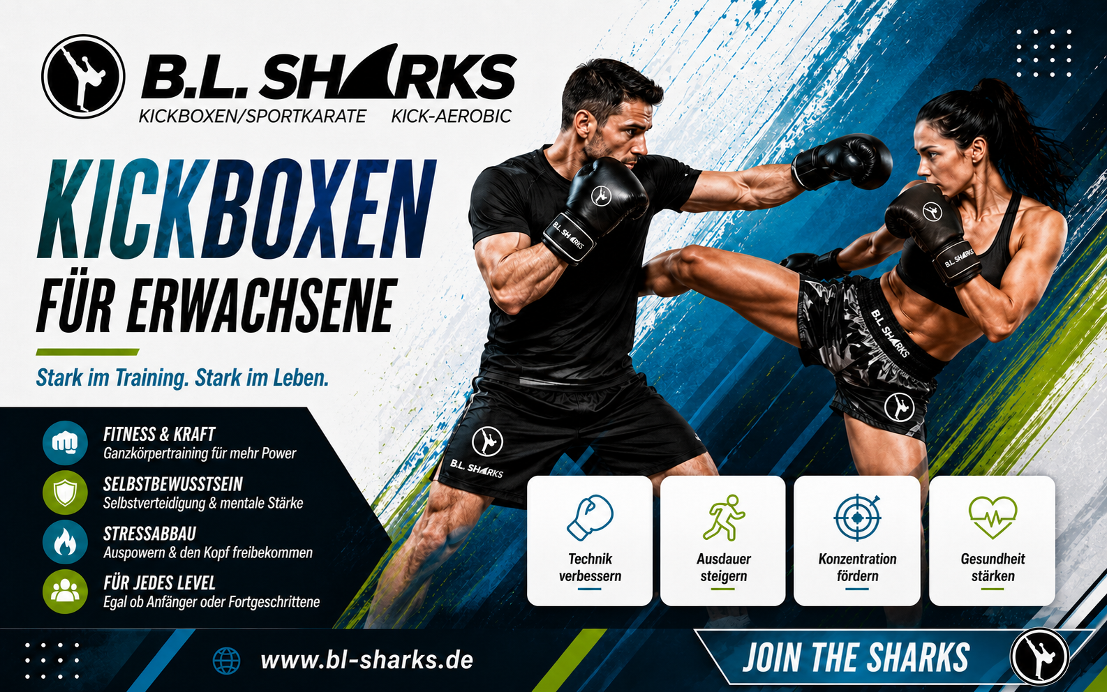 Kickboxen für Erwachsene bei den B.L. Sharks